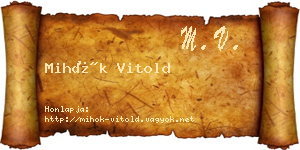 Mihók Vitold névjegykártya
